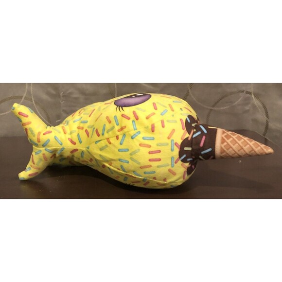 BMI Plush Pals Yellow Narwhal Ice Cream Cone Sprinkles Stuffed Animal Toy Tags - Picture 7 of 10